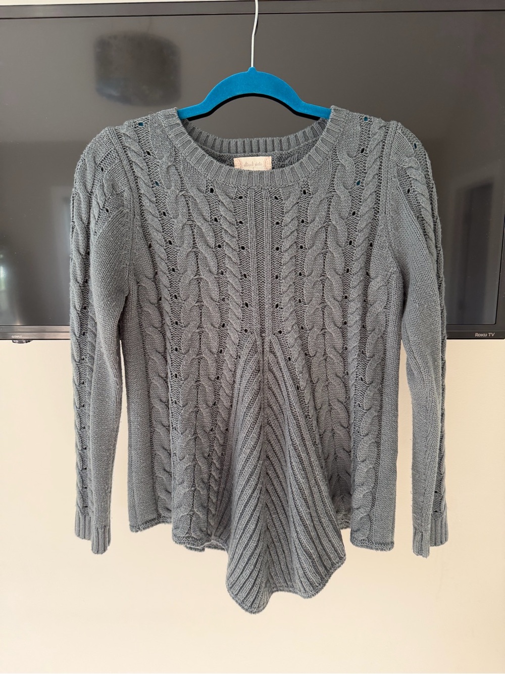 Altar'd State Gray Cable Knit Sweater